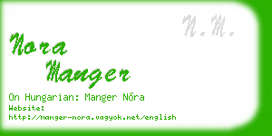 nora manger business card